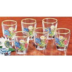 SET/6 ALPINE FLOWER SHOT GLASSES