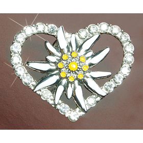 EDELWEISS HEART SHAPED PIN