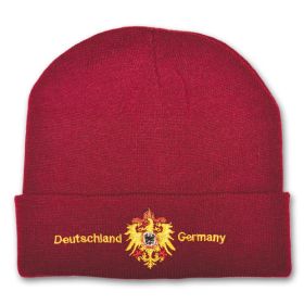 EMBROIDERED BURGUNDY GERMANY KNITTED CAP