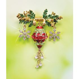 CRYSTAL CHRISTMAS ORNAMENTS BROOCH