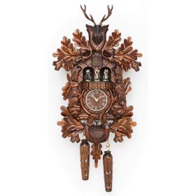 BLACK FOREST DANCERS WOODLAND MUSICAL QUARTZ CLOCK