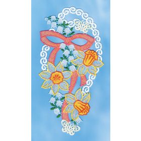 DAFFODILS AND BLUEBELLS LACE ART
