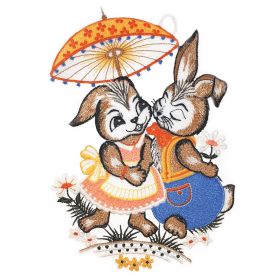 BUNNY COUPLE LACE ART