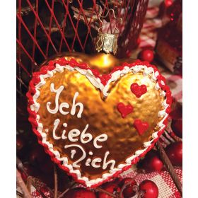 I LOVE YOU LEBKUCHEN HEART ORNAMENT