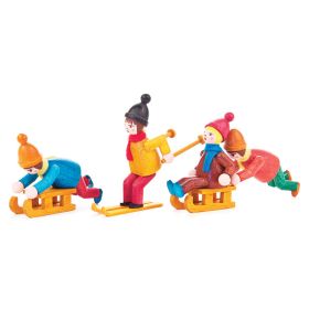 MINIATURE "WINTER FUN" FIGURINE SET