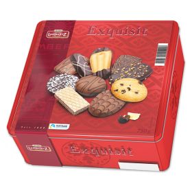 LAMBERTZ EXQUISITE RED COOKIE TIN