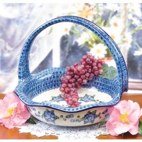POLISH POTTERY LARGE BASKET