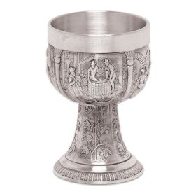 PEWTER GOBLET WINE HARVEST