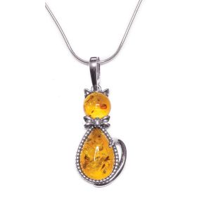 BALTIC AMBER CAT PENDANT