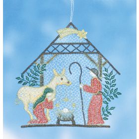 NATIVITY SCENE LACE ART