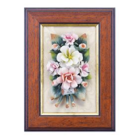 FRAMED CAPODIMONTE ROSES