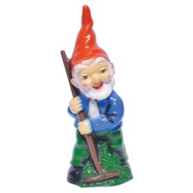 RUDI WITH RAKE GARDEN GNOME