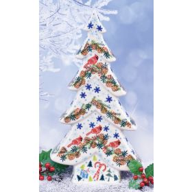 TREE WITH CARDINALS POLISH POTTERY