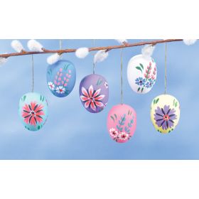 SET/6 HAND-PAINTED EASTER EGG ORNAMENTS
