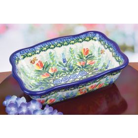 POLISH POTTERY RECTANGULAR BAKING DISH