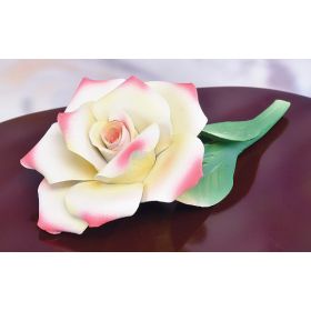 CAPODIMONTE BLOOMING ROSE ON STEM