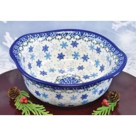 POLISH POTTERY SNOWFLAKE BAKING DISH