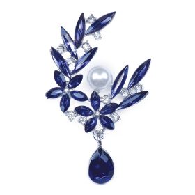 BLUE CRYSTAL CORSAGE BROOCH
