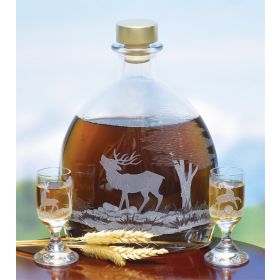 ENGRAVED GLASS WILDLIFE SET (3 PIECES)