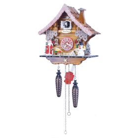 "CHRISTMAS TIME IN THE BLACK FOREST" QUARTZ CUCKOO CLOCK