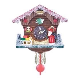 MINIATURE SANTA WITH SLEIGH QUARTZ CUCKOO CLOCK