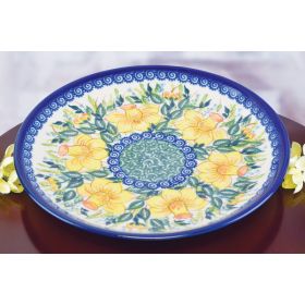 POLISH POTTERY DAFFODIL DESSERT PLATE