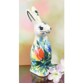 POLISH POTTERY BUNNY FIGURINE