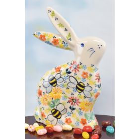 POLISH POTTERY BUNNY FIGURINE