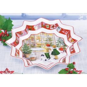 CHRISTMAS WINDOW LARGE PORCELAIN BOWL