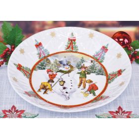 LARGE SNOWMAN PORCELAIN BOWL