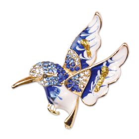 ENAMELED HUMMINGBIRD BROOCH