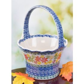 POLISH POTTERY BASKET WITH HANDLE