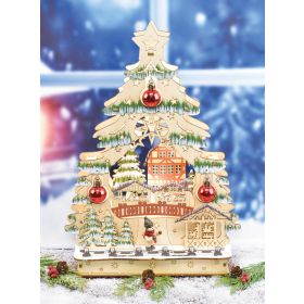 LIGHTED VILLAGE TANNENBAUM DISPLAY