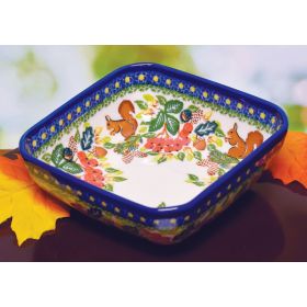 POLISH POTTERY SQUARE BOWL