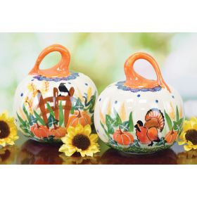 POLISH POTTERY AUTUMN HARVEST PUMPKIN