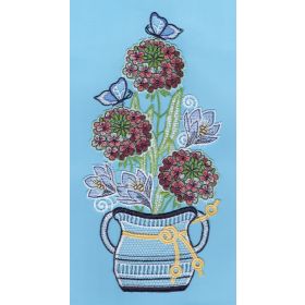 HYDRANGEA FLOWER POT LACE ART
