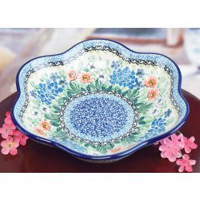 POLISH POTTERY SCALLOPED BOWL