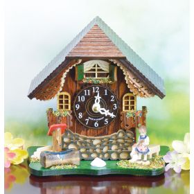 MUSICAL MINI MANTLEPIECE CHALET CLOCK