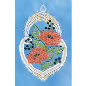 ORANGE POPPIES LACE ART