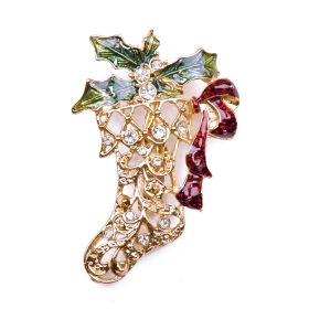 CHRISTMAS STOCKING BROOCH
