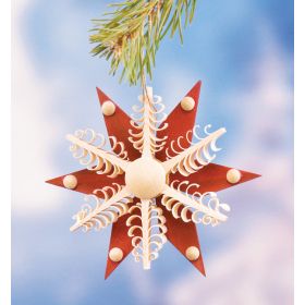 2 LAYER SPUN WOOD STAR ORNAMENT