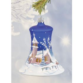 MOUTH BLOWN GLASS BELL ORNAMENT