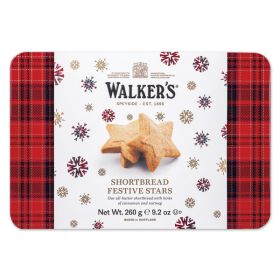 WALKERS SHORTBREAD FESTIVE STARS TIN