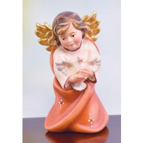 HAND-CARVED ANGEL WITH DOVE