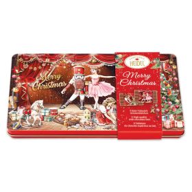 NOSTALGIC EMBOSSED CHRISTMAS DECO TIN WITH CHOCOLATE BARS