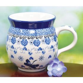 POLISH POTTERY DRAGONFLY MUG