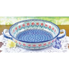 POLISH POTTERY BAKING DISH WITH HANDLES