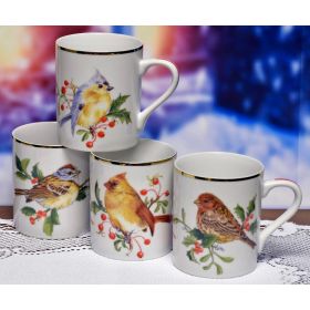 ST/4 WINTER BIRD MUGS