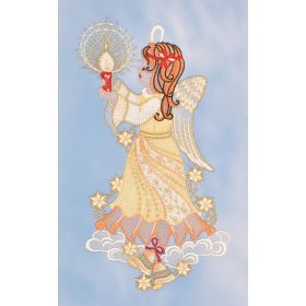 ANGEL WITH CANDLE LACE ART