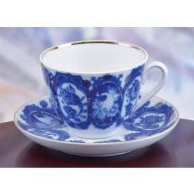COBOLT BLUE AND WHITE CUP AND SAUCER